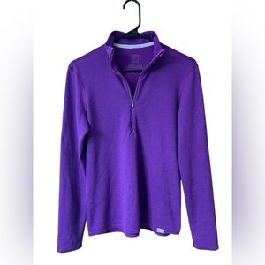 Patagonia Capilene Pullover Shirt Jacket Womens Medium Purple Midweight Zip-Neck